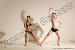 Underwear Woman - Man White Average Short Brown Dancing Dynamic poses Academic